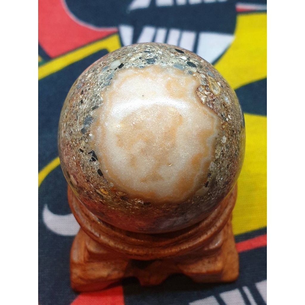 泰國龍宮舍利 滿滿的黑金剛 龍宮舍利球 珊瑚黑金剛舍利共生球 直徑約42mm (編號3)