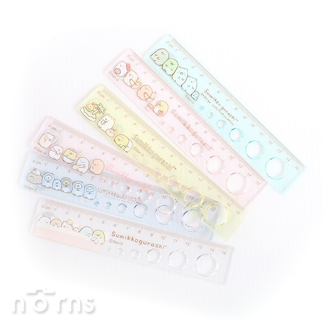 角落生物圈圈尺透明系列 Norns San X正版角落小夥伴15cm 洞洞尺規塑膠直尺製圖文具 蝦皮購物