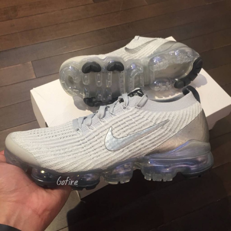 W Air Max Vapormax Flyknit 3 女款編織氣墊鞋 白 灰勾 AJ6910-101