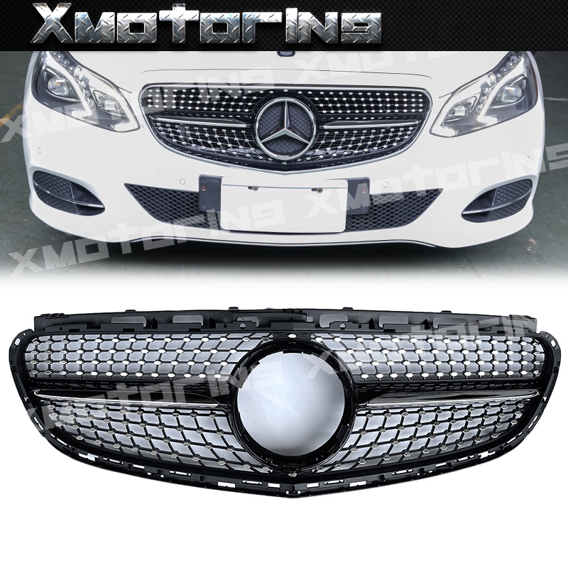 XM碳纖維精品 BENZ 14-16 W212 E-Class 後期 小改 四門 五門車 滿天星水箱護罩 霧鍍/亮黑