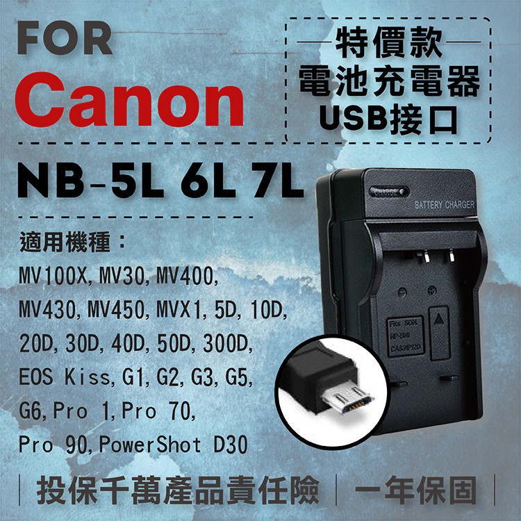小熊@超值USB充 隨身充電器 for Canon NB-6L 行動電源 戶外充 體積小 一年保固