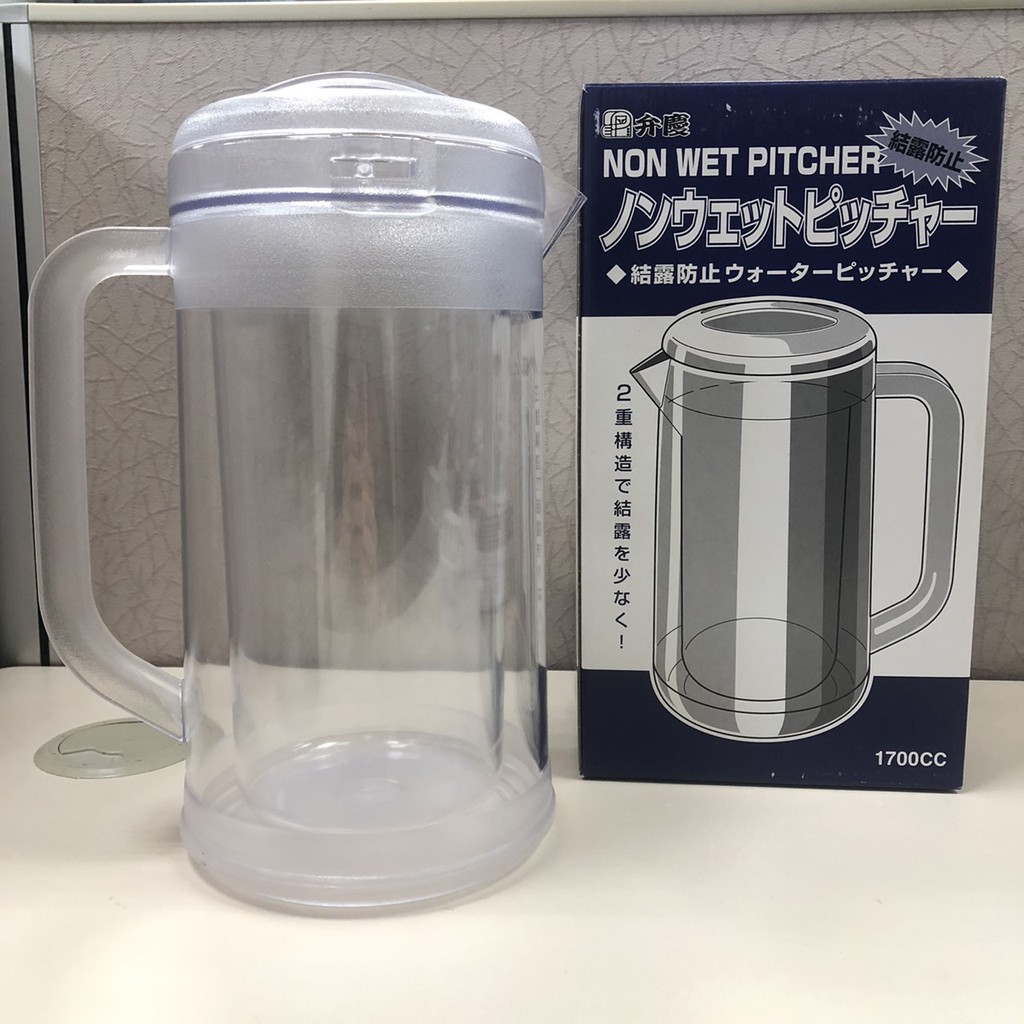 日本弁慶雙層保冰冷水壺1700cc 雙層構造防止結露日本製透明咖啡兩色 蝦皮購物