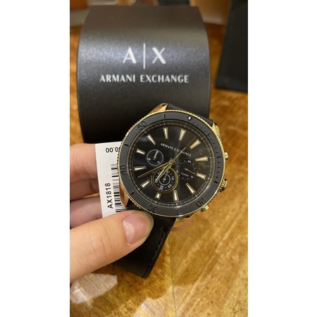 【New START美國精品服飾-員林】Armani exchange AX1818 46mm黑x金三眼多功能腕錶 手錶