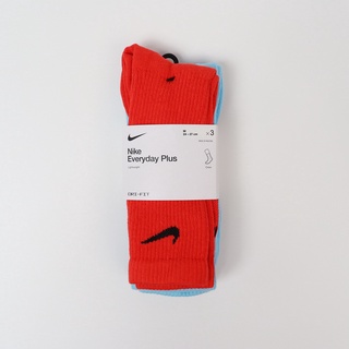 Nike 襪子 Plus Lightweight 男女款 紅籃 長襪 中筒襪 三雙入 【ACS】 SX6891-925