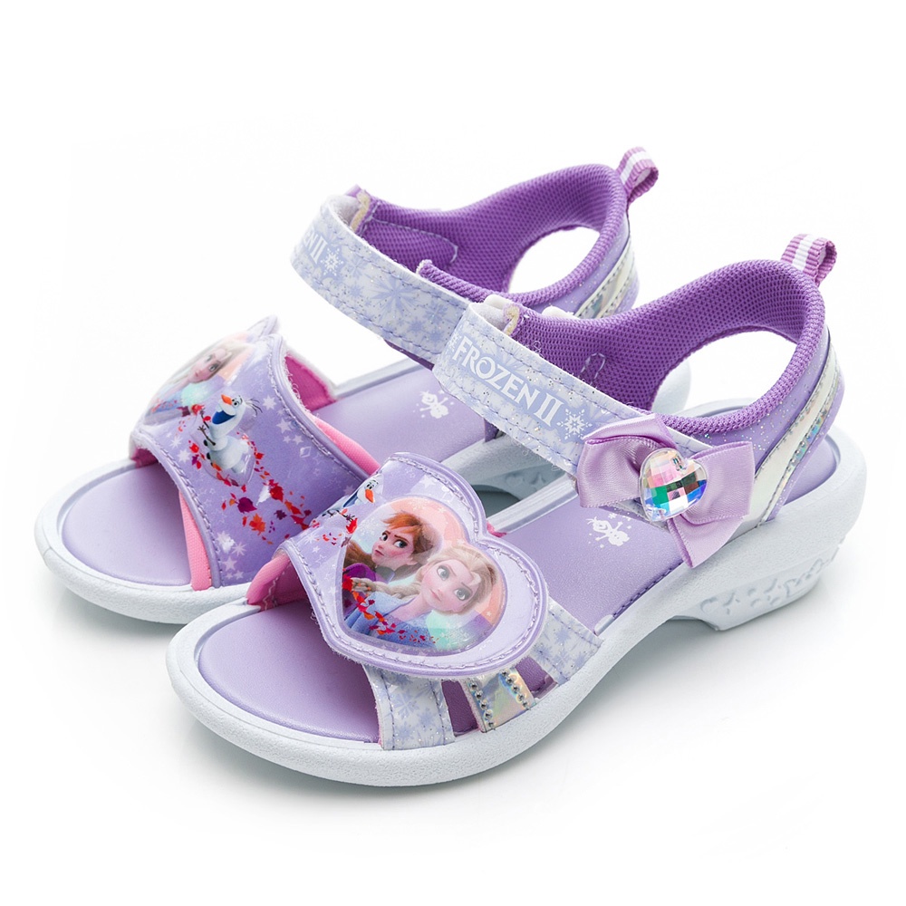 兒童鞋 涼鞋【Disney 迪士尼】冰雪奇緣2 童電燈涼鞋-紫/FNKT25067