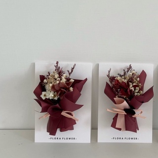 Floraflower 艷紅色系掀開式乾燥花卡片〖送禮必備〗盒裝 精美禮物 生日 情人節 母親節 父親節 畢業 紀念日
