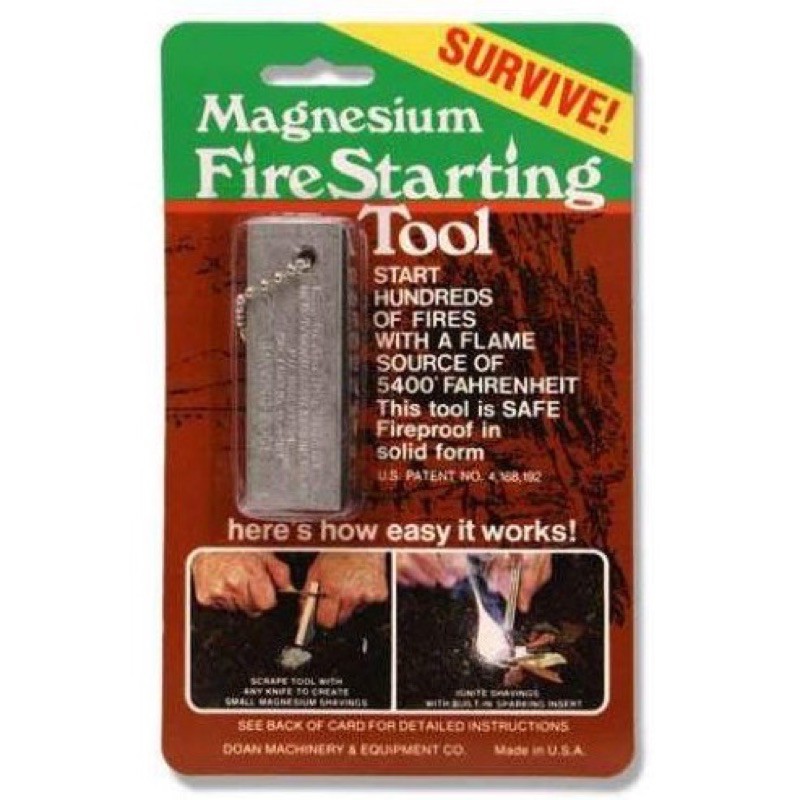 Magnesium Fire Starting Tool 打火石/鎂塊 ( DOAN CARDED) 蝦皮購物