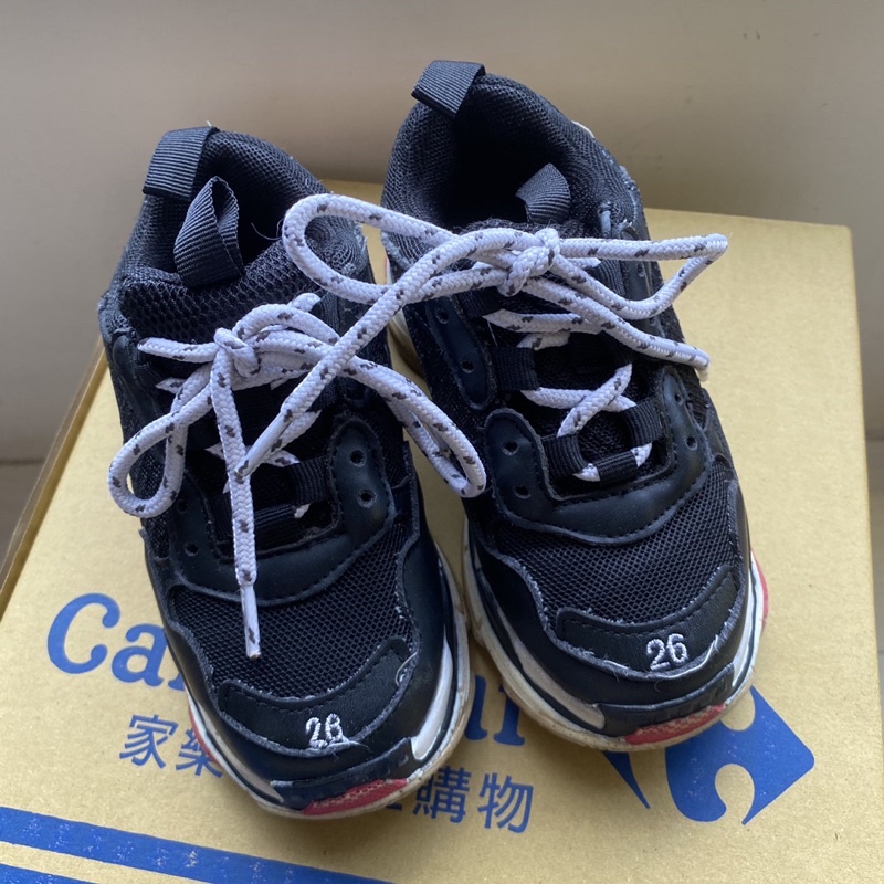 正韓翻玩巴黎世家balenciaga 黑紅老爹鞋 童鞋