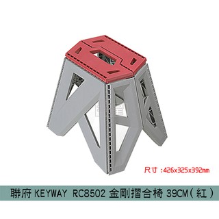『柏盛』 聯府KEYWAY RC8502金剛摺合椅39CM(紅) 休閒椅/塑膠椅/兒童椅 /台灣製