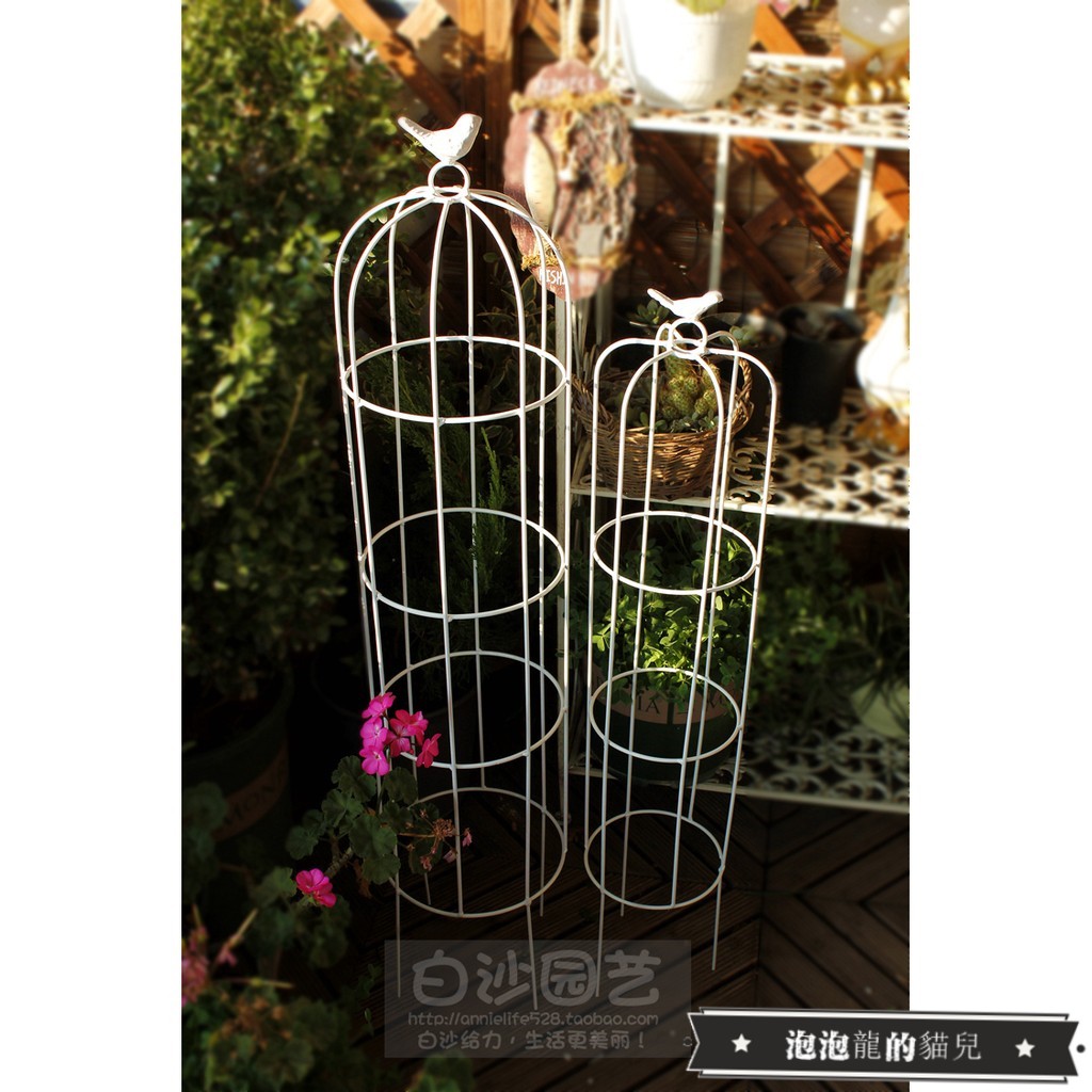 下殺鐵藝鳥籠架爬藤花架小鳥花架鐵線蓮花架鳥籠爬藤架庭院花園裝飾花架花瓶花盆盆栽花器泡泡龍的貓