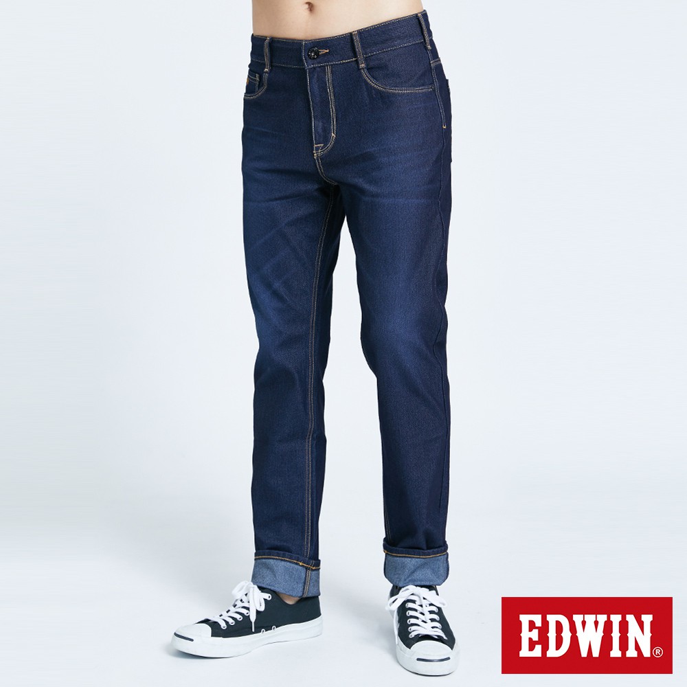 EDWIN 加大碼迦績EJ3超彈中直筒牛仔褲(原藍磨)-男款