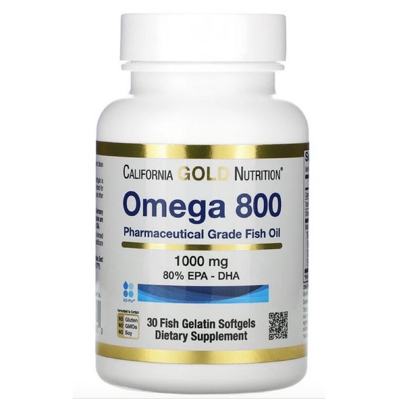 California Gold Nutrition Omega-3 / Omega800醫療級高濃度魚-30粒裝