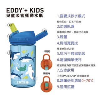 美國 Camelbak 400ml eddy+ 兒童吸管運動水瓶、替換吸嘴、替換吸管