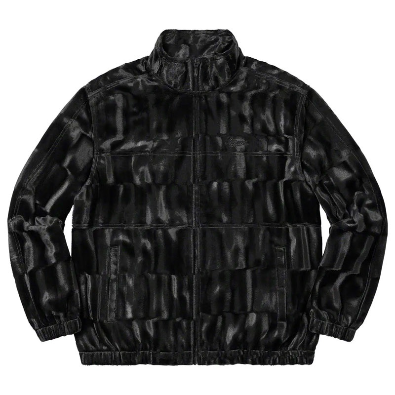 SUPREME FW21 VELOUR TRACK JACKET 立領絲絨 外套 夾克 ​(BLACK 黑色) 化學原宿