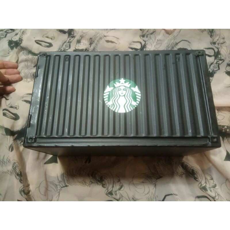 二手 八成新 星巴克 Starbucks 貨櫃 面紙 鐵盒 面紙盒
