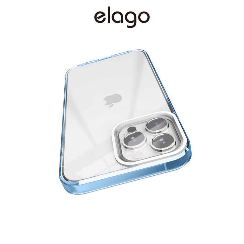 [elago] Hybrid 天峰藍色透明手機保護殼 (適用 iPhone 13 Pro / Pro Max)