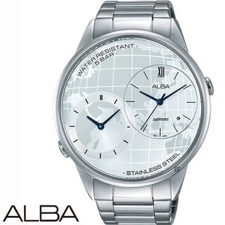 【ALBA】大錶徑休閒兩地時間不鏽鋼男錶 45mm DM03-X002S AZ9013X1 台灣公司貨SK022