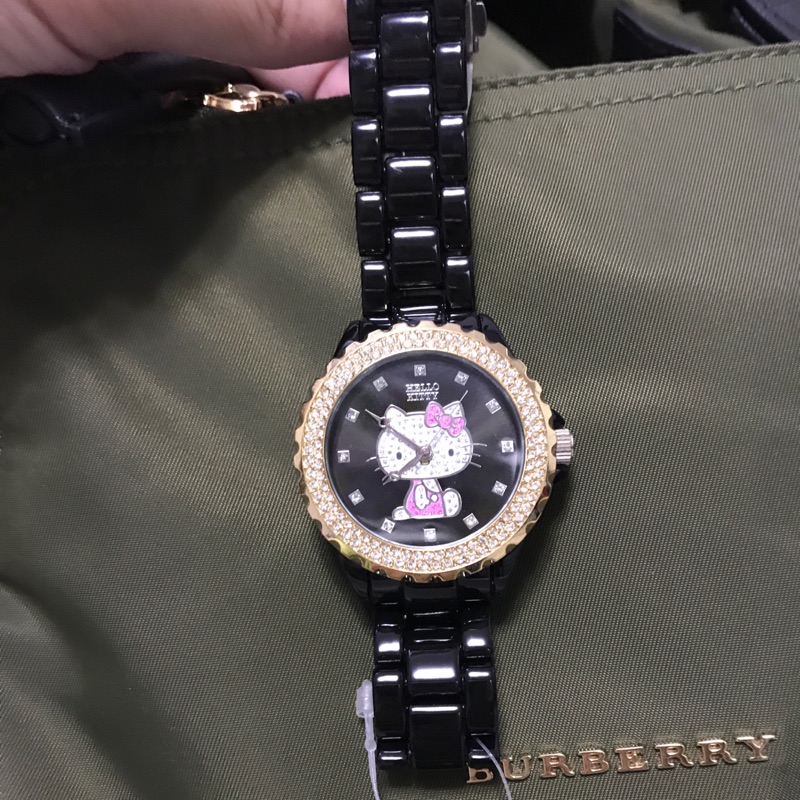 Hello Kitty 黑色陶瓷手錶