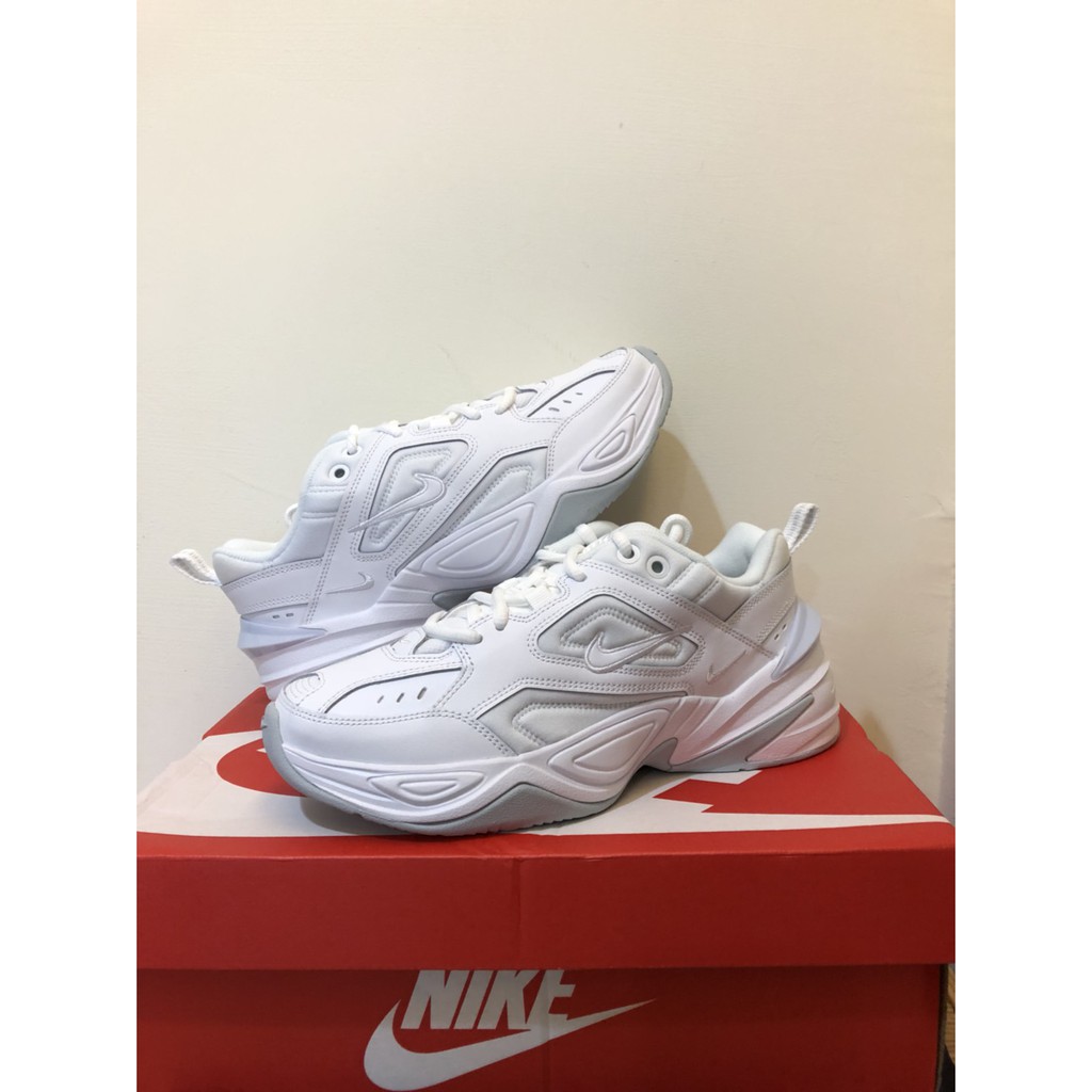 nike triple white m2k tekno trainers