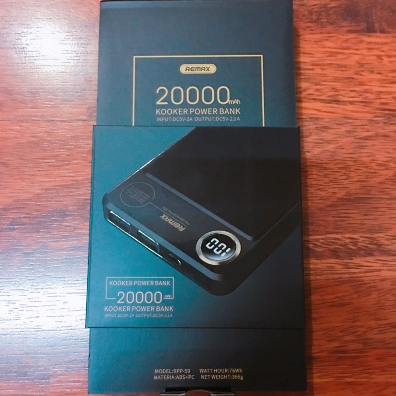 REMAX 酷客行動電源 20000mAh RPP-59 POWER BANK 黑色