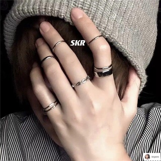 一杯冰美妮🧸【爆款】SKR~冷淡風開口可調節戒指女ins潮嘻哈簡約復古個性關節戒指環男