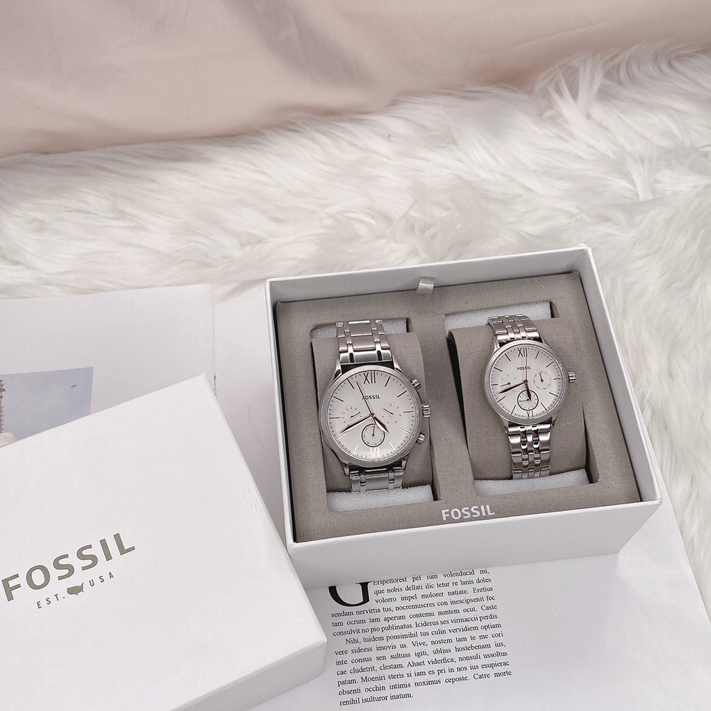 美國代購🇺🇸台灣現貨 Fossil 情侶對錶 不銹鋼對錶 情人節