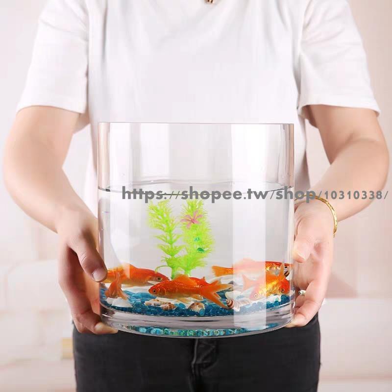玻璃魚缸 桌面魚缸 花盆水培魚缸 玻璃魚缸圓柱形立柱大號直筒客廳辦公室金魚缸透明烏龜缸水培擺件