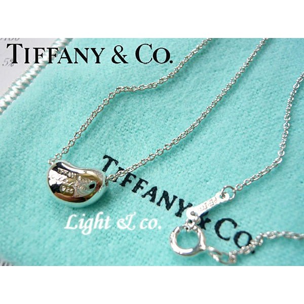 【Light &amp; co.】專櫃真品 TIFFANY &amp; CO 純銀 小相思豆 草寫版 項鍊 小豆 BEAN 豆 豆子