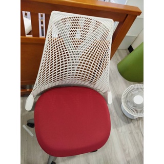 現貨自售 白色 人體工學椅子 -Herman Miller SAYL Chair-無把手簡配款(白背紅) 限淡水自取
