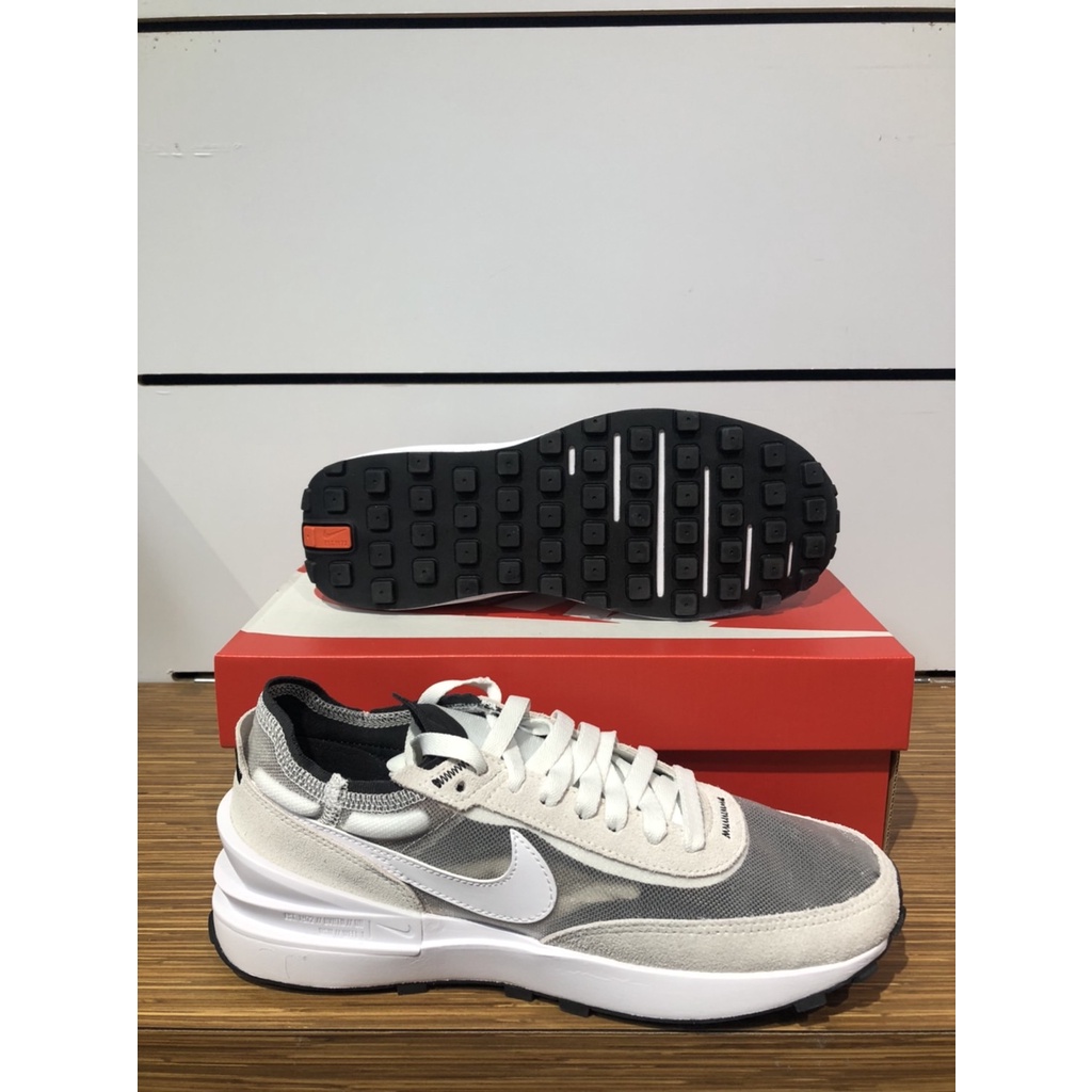 【清大億鴻】NIKE WAFFLE ONE 女款休閒鞋 麂皮 灰白色DC2533-102