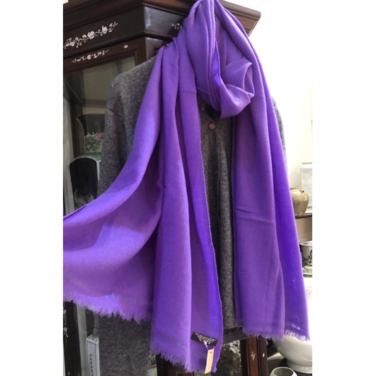 4Ply Baby Pashmina 100%喀什米爾圍巾 披肩(短鬚.斜織款) 超柔軟款, 超級特惠價! -紫
