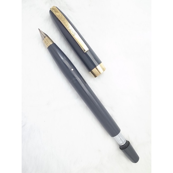 1960s 美國🇺🇸製 西華鋼筆 Sheaffer Touchdown 灰桿TD上墨鋼筆 帝國三代 雙色勝利尖 F 尖