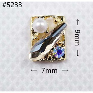 長方水滴珍珠堆鑽合金飾品5233【109】 / 美甲飾品 合金飾品 指甲裝飾品 鑲鑽飾品「FC旗艦店」