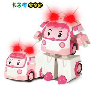 【POLI 波力】變形車系列 5吋變形安寶 LED閃燈 救援小英雄 車車玩具 原廠公司貨｜卡多摩