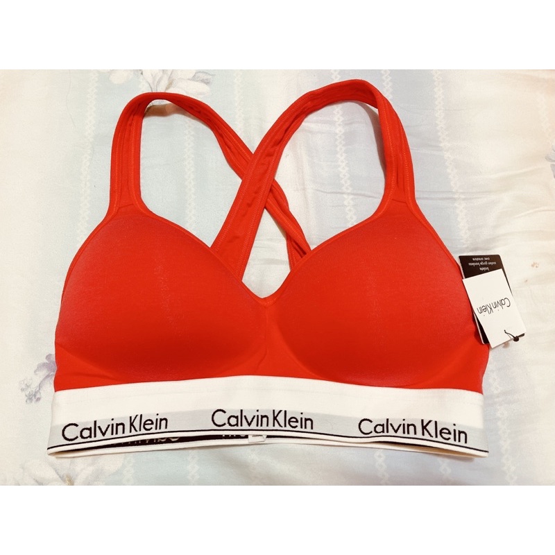 CK Calvin Klein 桃紅色 桃粉色 運動內衣 M號（34C-34D)