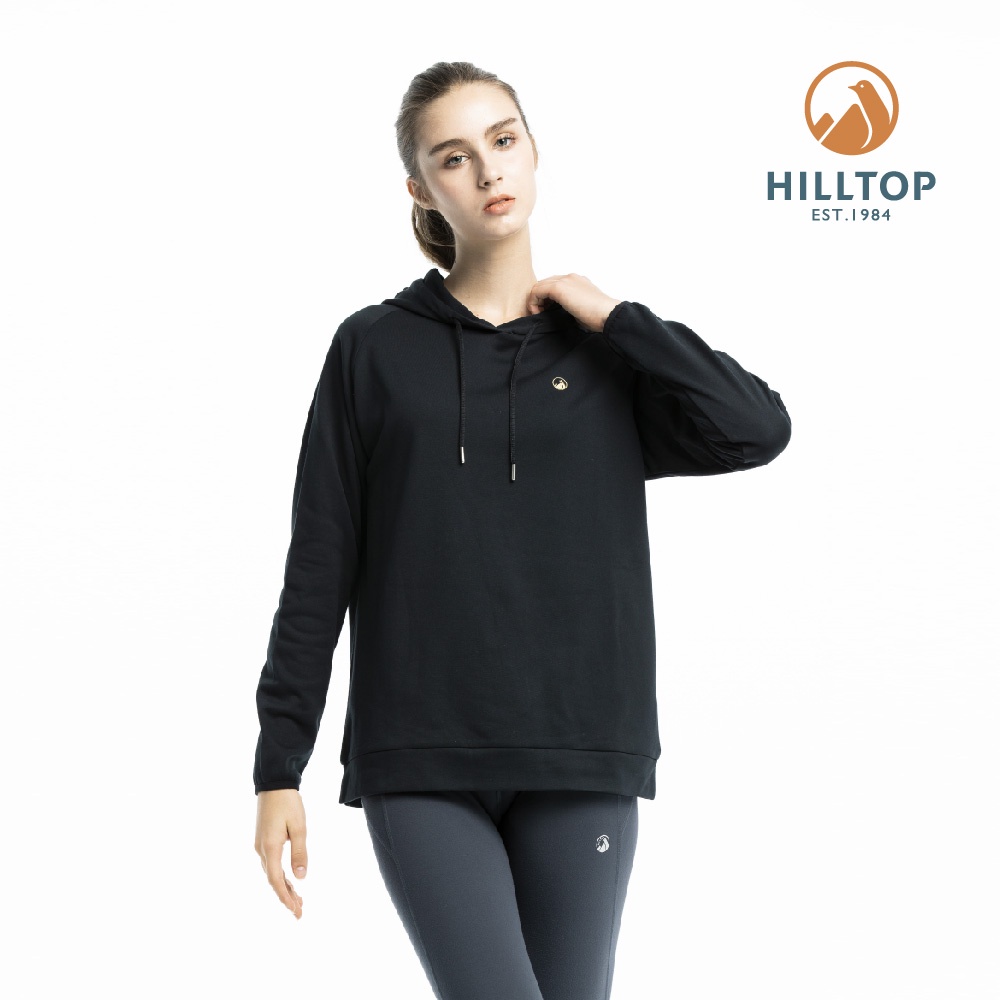 【hilltop山頂鳥】女款ZISOFIT保暖吸濕快乾抗菌刷毛上衣H51FI9黑