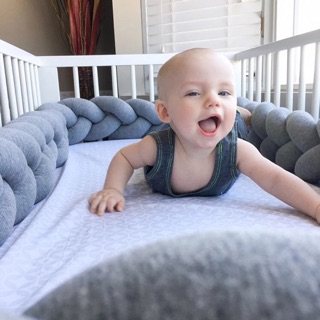 INS手工編織打結嬰兒床床圍床靠寶寶防撞圍欄北歐風兒童房裝飾