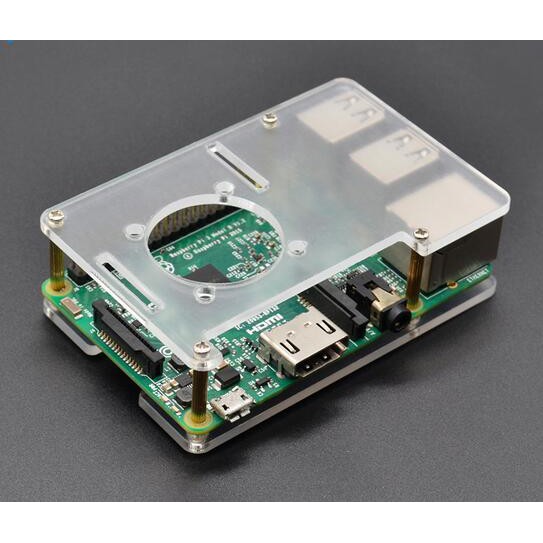 樹莓派 Raspberry Pi 3B/4B 雙層透明壓克力外殼 預留風扇安裝