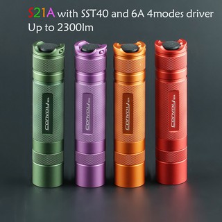 Convoy S21A綠色/紅色/橙色/紫色 SST40 強光手電筒 溫控 2300LM 21700電池