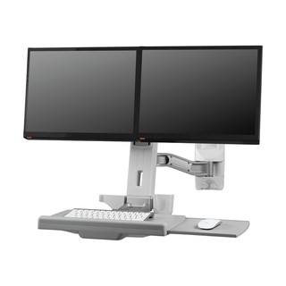 【HE】單升降單旋臂雙螢幕鍵盤架(H12OEW) -壁掛型/總載重2~8公斤