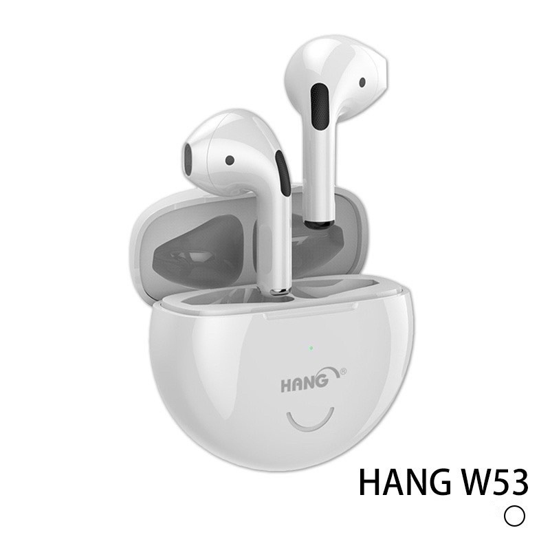 HANG W53 雙耳迷你藍牙耳機 白色 智能觸控 自動連接 自動彈窗 超長續航 真無線藍牙5.0耳機 NCC認證