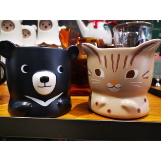（全新品）STARBUCKS 星巴克 酷黑熊造型馬克杯 萌石虎造型馬克杯 酷黑熊掌造型玻璃杯 萌石虎掌造型玻璃杯 黑熊