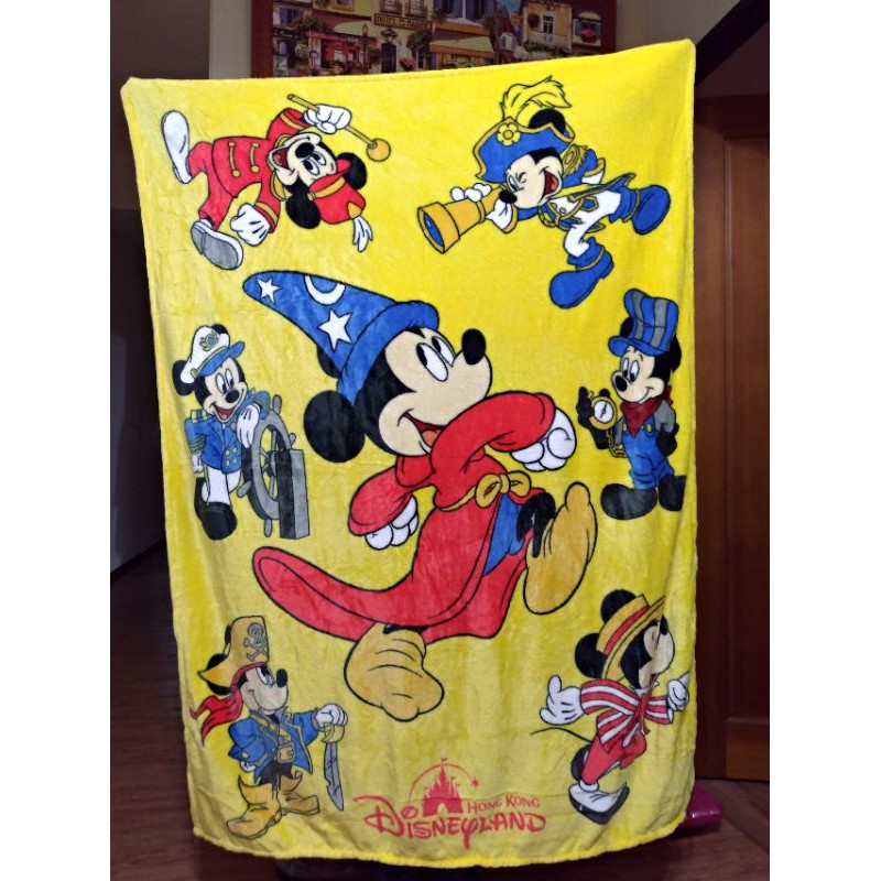 [全新/現貨] 香港迪斯尼Hong Kong Disneyland 米奇法蘭絨毛毯 120x150 公分 冷氣房