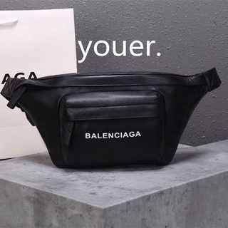 二手正品Balenciaga 巴黎世家 552375 經典18ss 黑色 牛皮 LOGO 腰包 斜背包