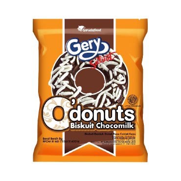 【老夥伴】印尼 Gery 牛奶可可風味甜甜圈造型餅乾 單包