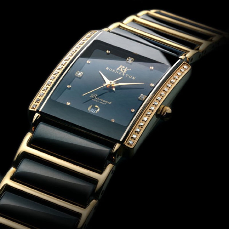 ｛FUAN}RN勞斯丹頓公司貨總代理 典雅魅力陶瓷真鑽腕錶 8803LGB-2D 二年保固