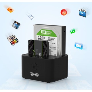 UNITEK USB3.1 支援SSD 雙槽硬碟外接盒2.5/3.5吋吐司機 傳統硬碟 硬碟 對拷克隆機 隨身硬碟 儲存