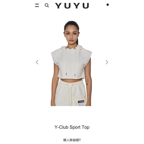 YUYU Active _ Y-Club Sport Top 懶人無袖帽T
