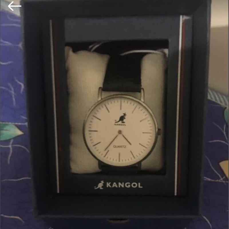 KANGOL黑色皮手錶