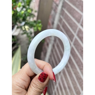 冰種翡翠白月光圓骨手鐲玉鐲53圈口951